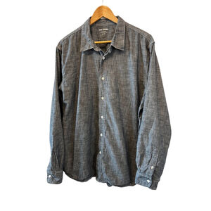 MENS JOE FRESH Grey Cotton Button Up Long Sleeve Casual Collared Shirt XL
